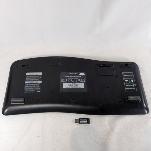 Microsoft Comfort Curve Keyboard 5000 w/ USB Dongle TESTED Black WUG0872 Slim - Picture 10 of 15